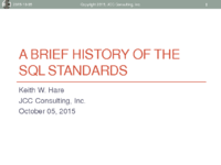 A Brief History of the SQL Standards